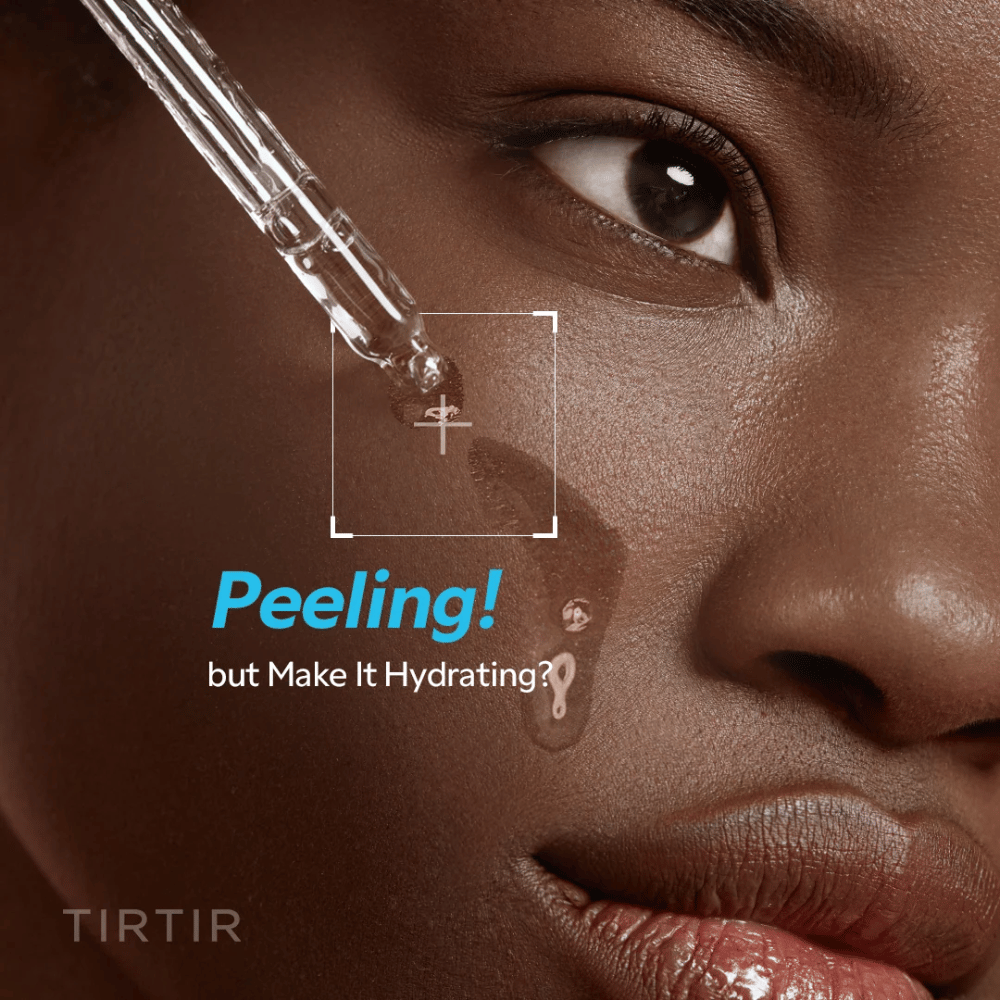TIRTIR PHA 15% Serum – exfoliation hydratante avec pipette appliquée sur la peau
