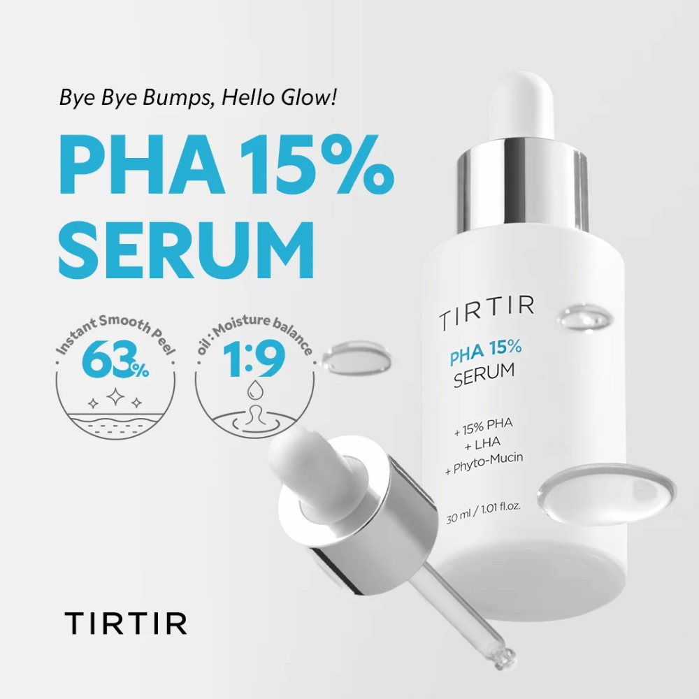 TIRTIR PHA 15% Serum 30 ml – sérum exfoliant avec 15 % de PHA et LHA