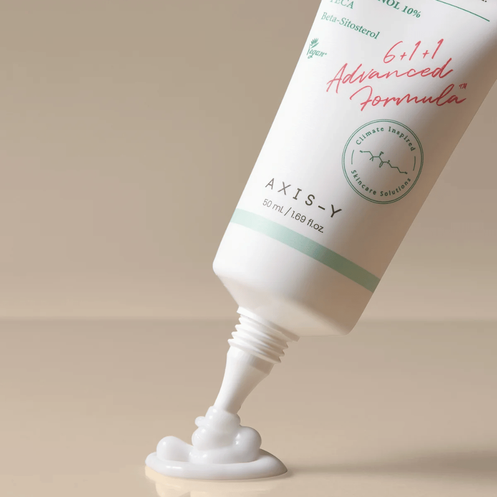 AXIS-Y Panthenol 10 Skin Smoothing Shield Cream pressé hors du tube
