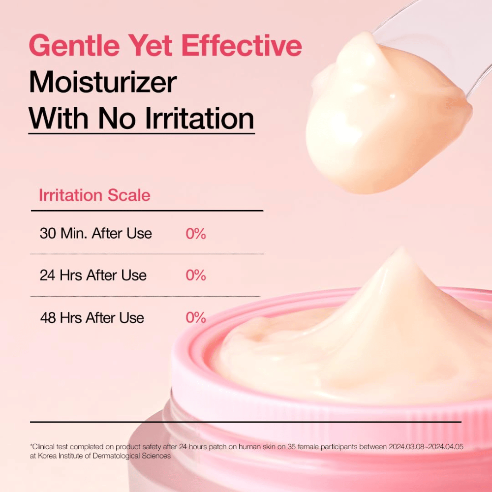Anua Peach 77% Niacin Enriched Cream – crème hydratante testée cliniquement qui offre 0 % d'irritation et apaise efficacement la peau.