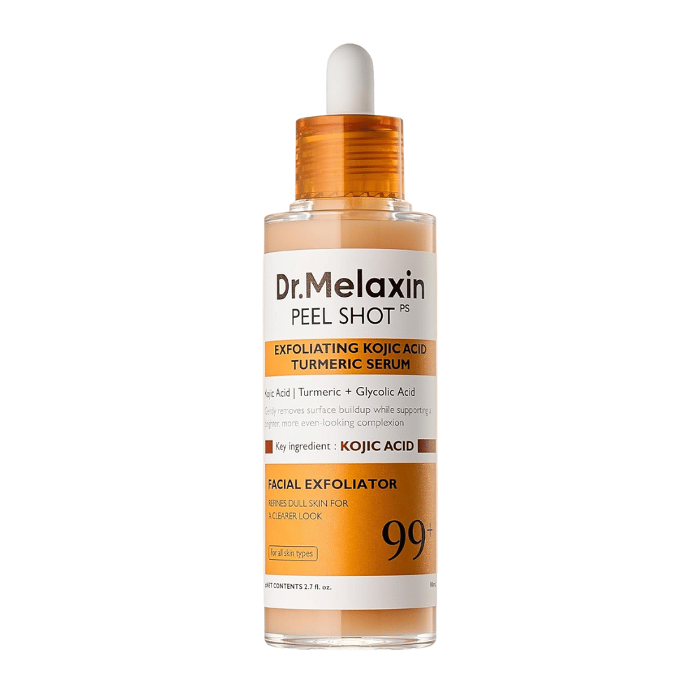 Dr Melaxin Peel Shot Kojic Acid Turmeric Serum 80 ml avec effet peeling qui nettoie la peau en profondeur et améliore l’éclat de la peau