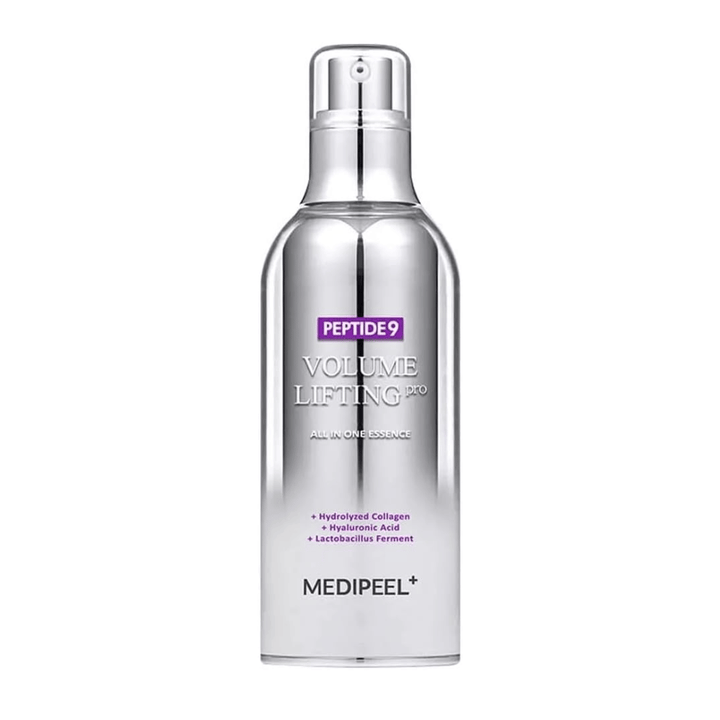 Medi-Peel Peptide 9 Volume Lifting All In One Essence Pro essence – essence anti-âge coréenne avec peptides, collagène et acide hyaluronique qui aide à hydrater et à raffermir la peau.