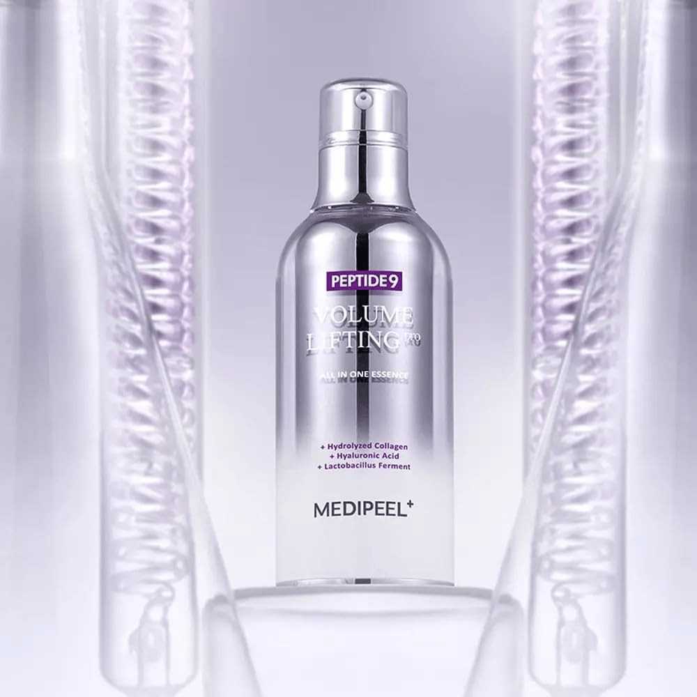 Medi-Peel Peptide 9 Volume Lifting Essence soin de la peau – essence coréenne avec peptides et collagène qui aide à réduire les ridules et à renforcer la barrière cutanée.