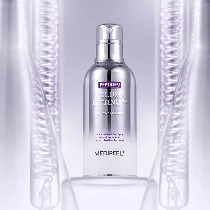 Medi-Peel Peptide 9 Volume Lifting Essence soin de la peau – essence coréenne avec peptides et collagène qui aide à réduire les ridules et à renforcer la barrière cutanée.