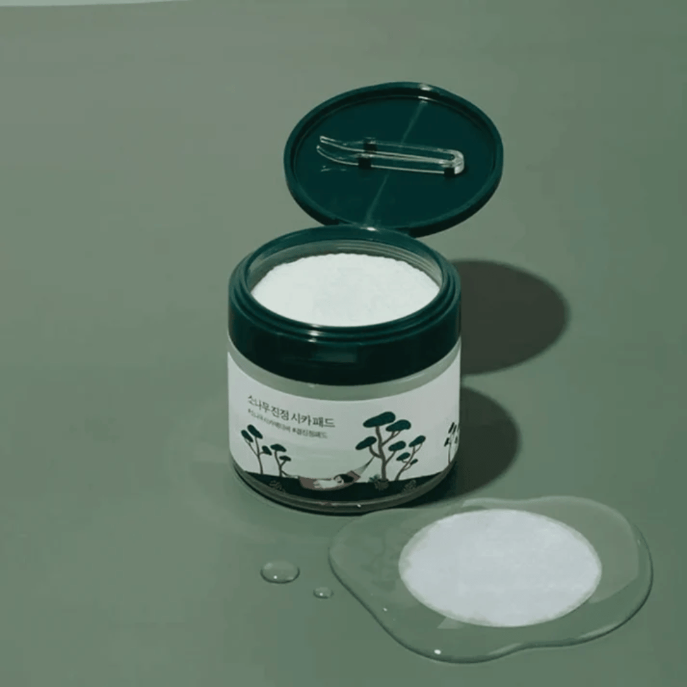 ROUND LAB Pine Calming Cica Pad – pads coréens toner visage pour un soin apaisant de la peau