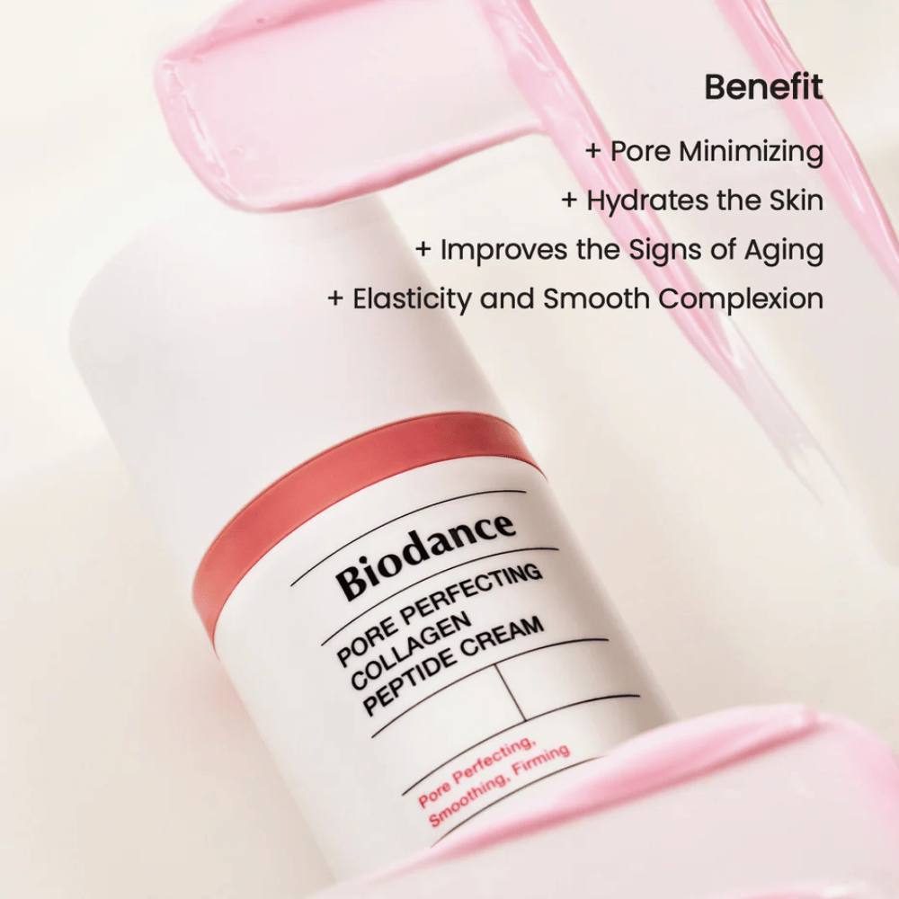 Biodance Pore Perfecting Collagen Peptide Cream consistance – réduction des pores et raffermissement crème visage avec collagène