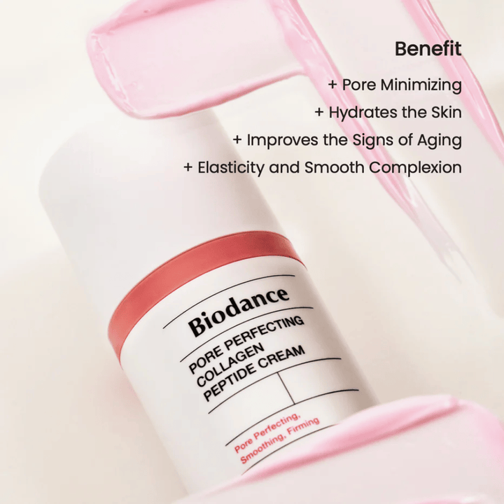 Biodance Pore Perfecting Collagen Peptide Cream consistance – réduction des pores et raffermissement crème visage avec collagène