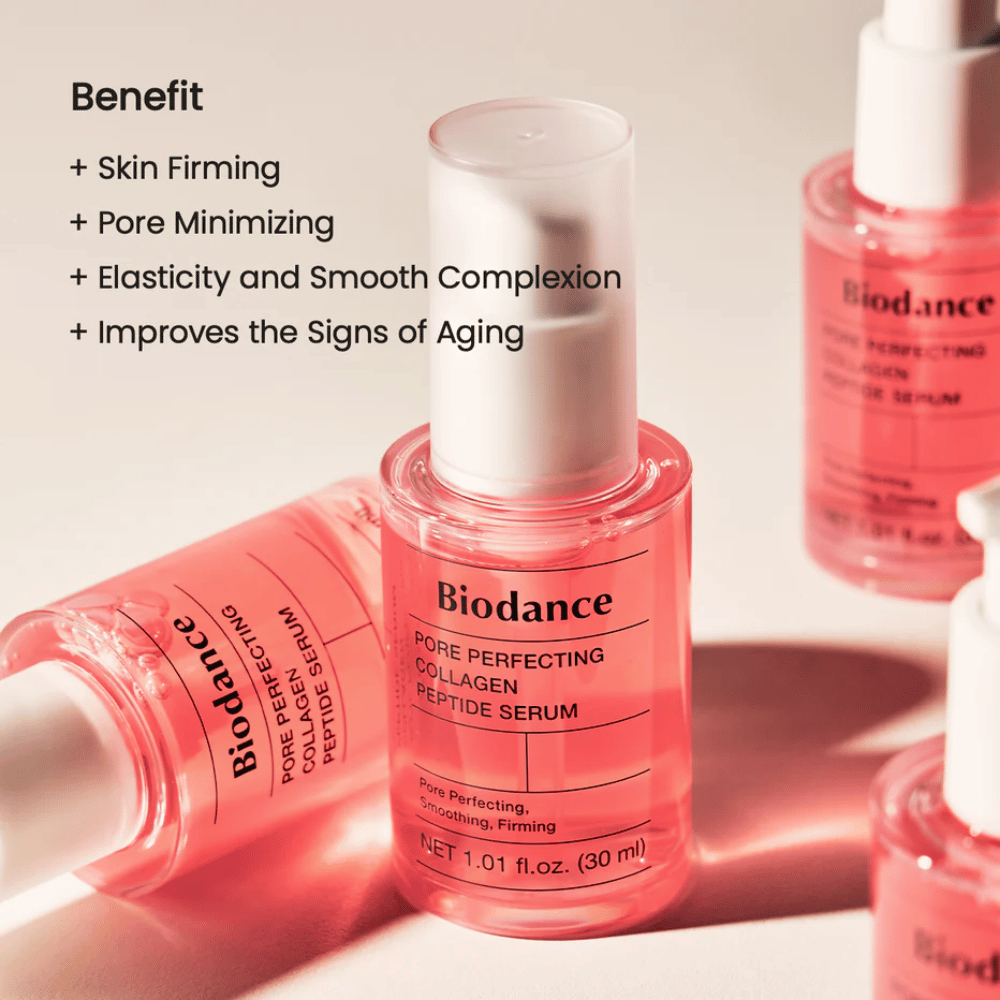 Biodance Pore Perfecting Collagen Peptide Serum 30 ml – sérum facial raffermissant et réducteur de pores.