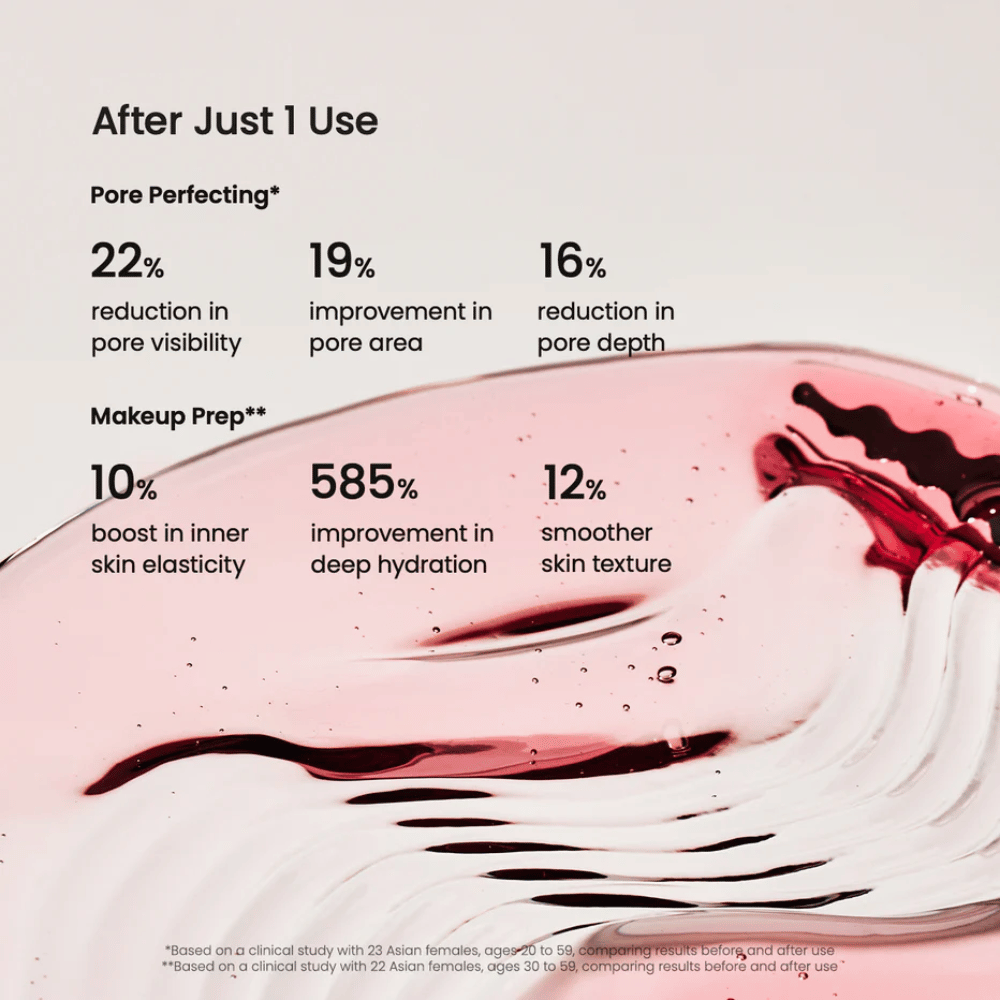 Résultats cliniques de Biodance Sérum Peptide de Collagène – réduction de la taille des pores et amélioration de l'élasticité de la peau.