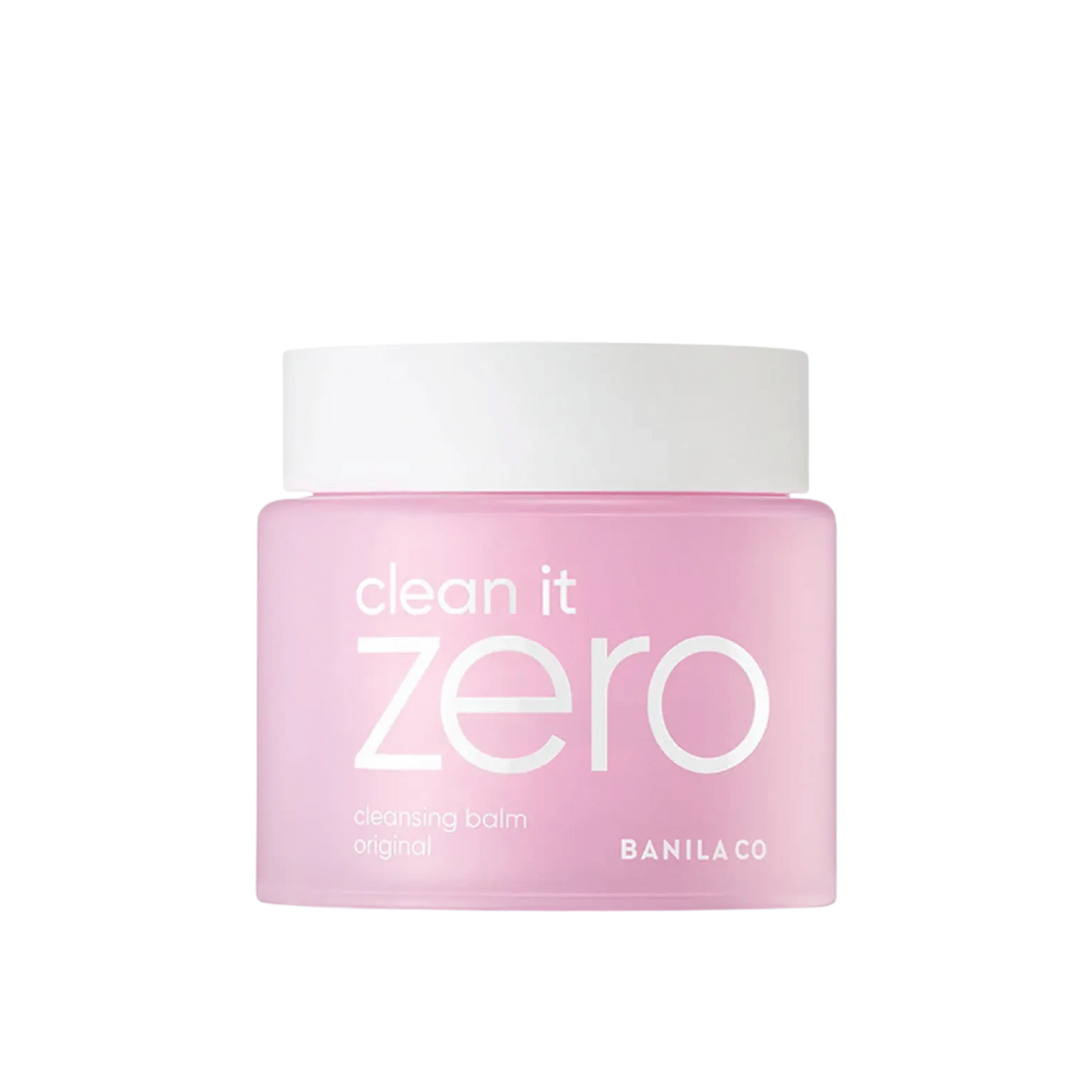 Un pot Clean It Zero Cleansing Balm Original 180ml sur fond blanc, qui promeut le baume nettoyant original pour le soin de la peau de BANILA CO.