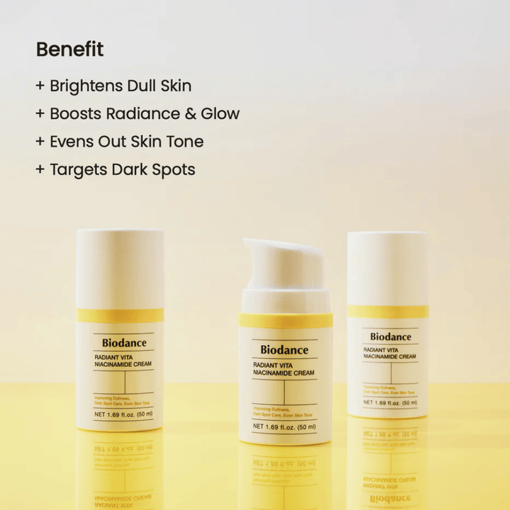 Biodance Radiant Vita Niacinamide Cream trio – crème visage pour l'éclat et la pigmentation