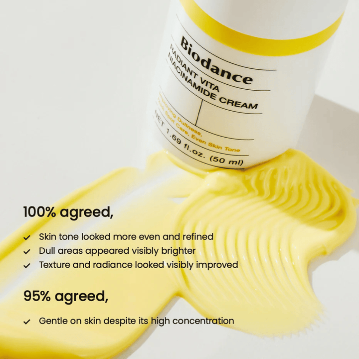 Biodance Radiant Vita Niacinamide Cream cliniquement testé – peau plus lumineuse et teint plus uniforme
