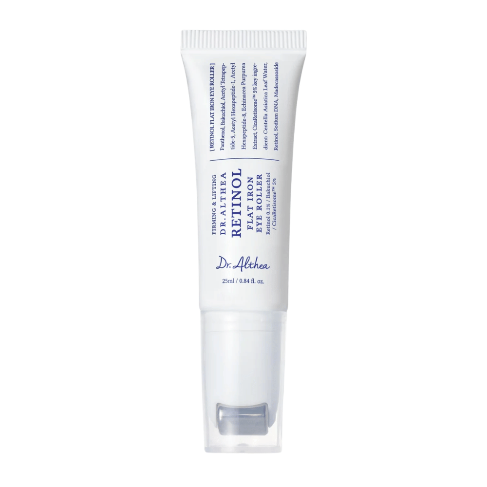 Dr. Althea Retinol Flat Iron Eye Roller –  Sérum pour les yeux avec du rétinol et un applicateur à rouleau qui réduit les rides, les cernes et la peau fatiguée.