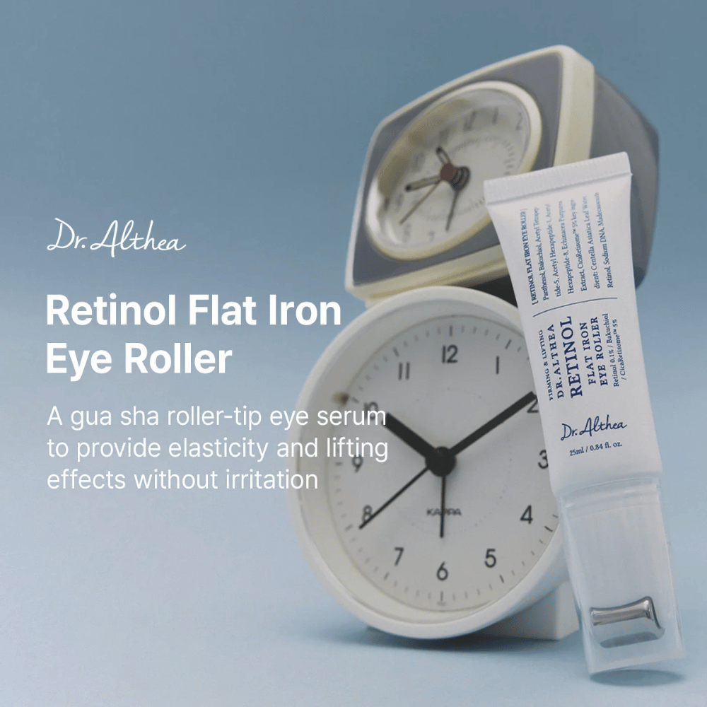 Dr. Althea Retinol Flat Iron Eye Roller  Sérum pour les yeux avec effet lifting qui renforce l'élasticité de la peau et donne un aspect plus éveillé.