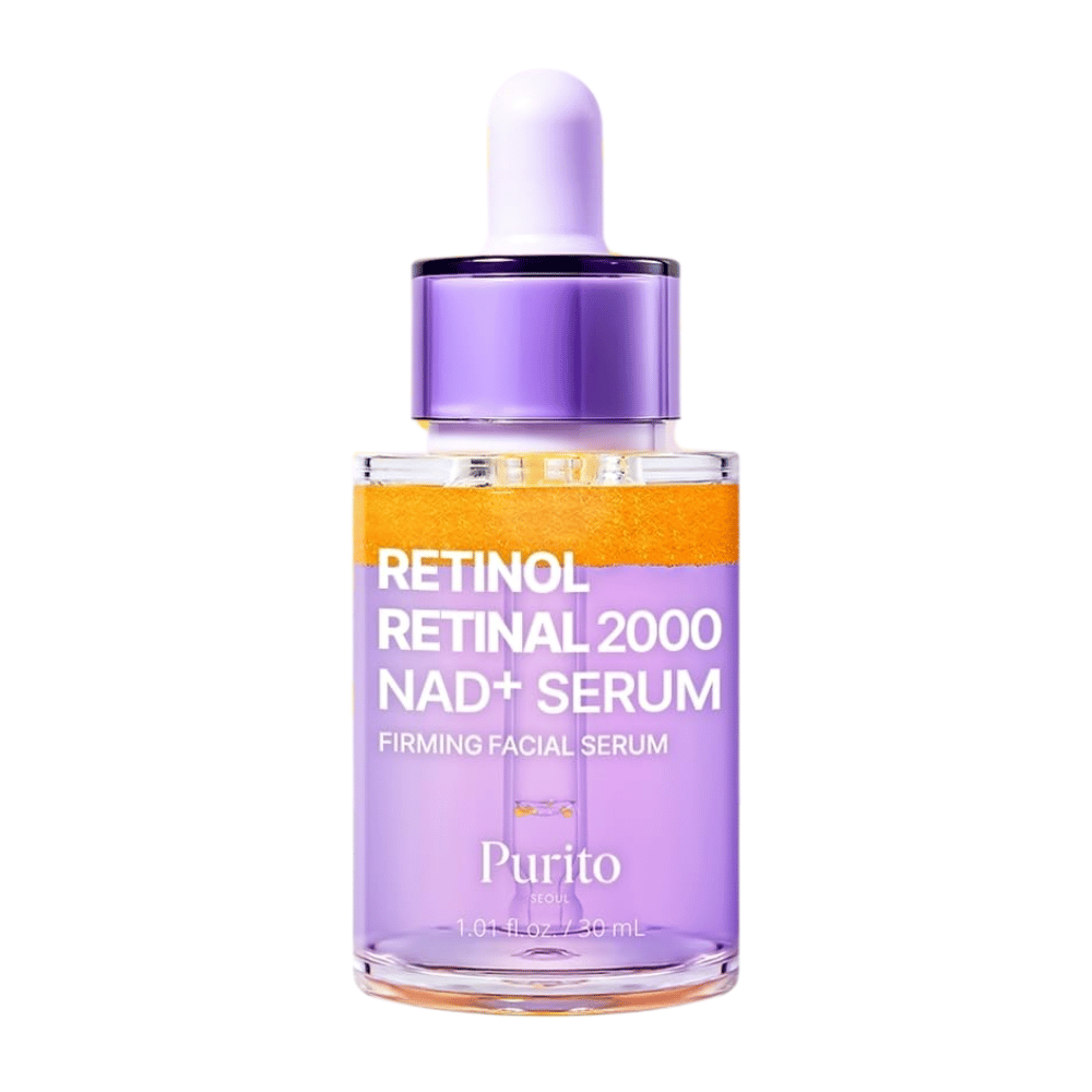 PURITO SEOUL Retinol Retinal 2000 NAD+ Serum 30 ml – sérum visage coréen raffermissant avec rétinol, rétinal et NAD+.