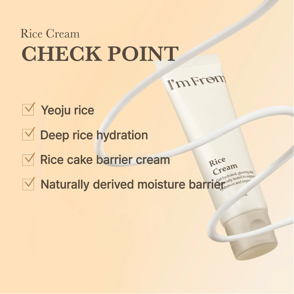 I'm From Rice Cream à l’extrait de riz qui procure une hydratation intense et aide la peau à retenir l’humidité