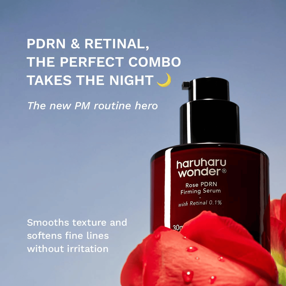Haruharu Wonder Rose PDRN Firming Serum avec PDRN et du rétinal 0,1 % pour les ridules et la texture de la peau