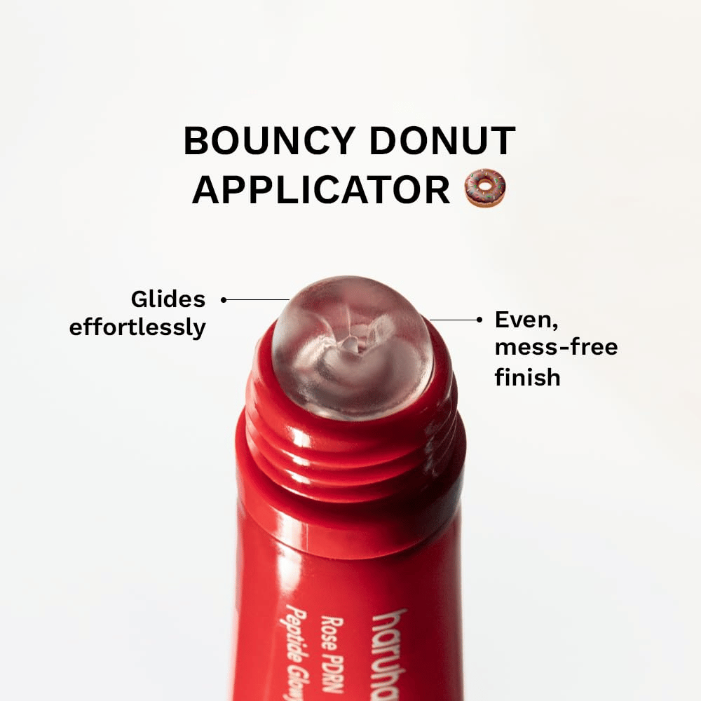 Haruharu Wonder Rose PDRN Peptide Glowy Balm – baume à lèvres avec applicateur rond pour une application uniforme