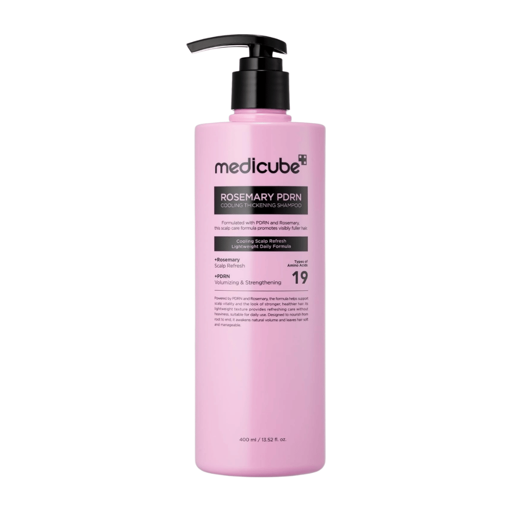 Medicube Rosemary PDRN Cooling Thickening Shampoo en flacon-pompe de 400 ml pour le soin quotidien du cuir chevelu et des cheveux