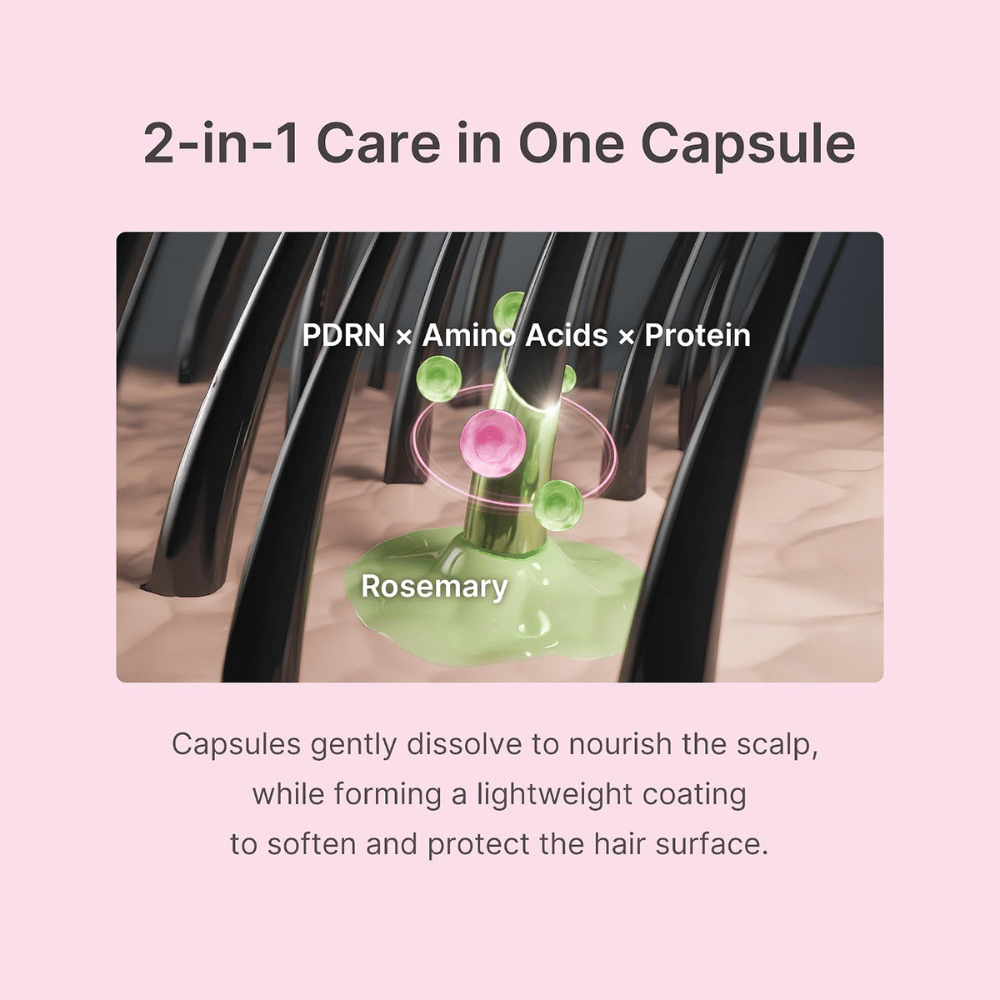 Medicube Rosemary PDRN Hair & Scalp Conditioner avec du romarin, PDRN et 19 acides aminés qui prennent soin des cheveux et du cuir chevelu