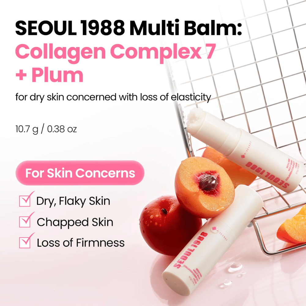 K-SECRET SEOUL 1988 Multi Balm Collagen Complex 7 + Plum 10,7 g – baume hydratant pour les peaux sèches et les peaux en perte de fermeté.
