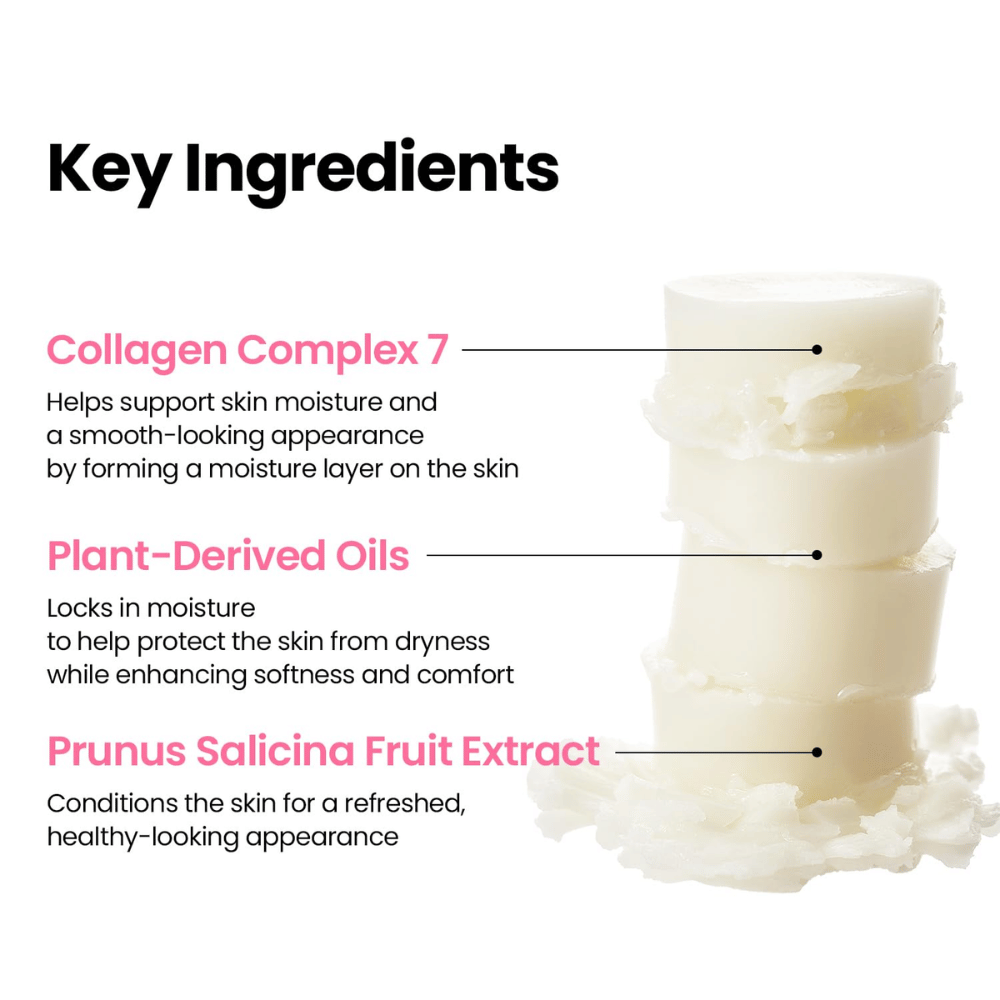 K-SECRET SEOUL 1988 Multi Balm avec Collagen Complex 7, des huiles végétales et de l’extrait de prune pour l’hydratation et une peau plus douce.