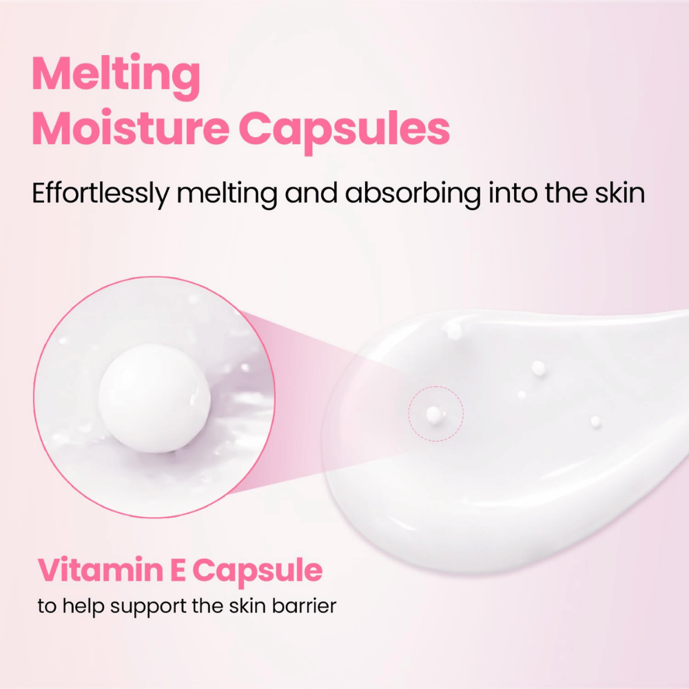 K-SECRET SEOUL 1988 Sleeping Mask – texture crémeuse avec des capsules d’hydratation fondantes et de la vitamine E qui aident à soutenir la barrière cutanée.