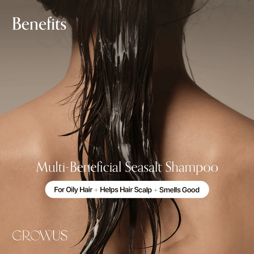 GROWUS Sea Salt Therapy Shampoo qui nettoie le cuir chevelu gras, équilibre l'huile et améliore la santé du cuir chevelu