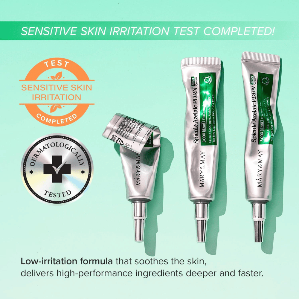 Mary&May Spicule Azelaic PDRN Spot Cream – crème ciblée testée dermatologiquement pour les peaux sensibles