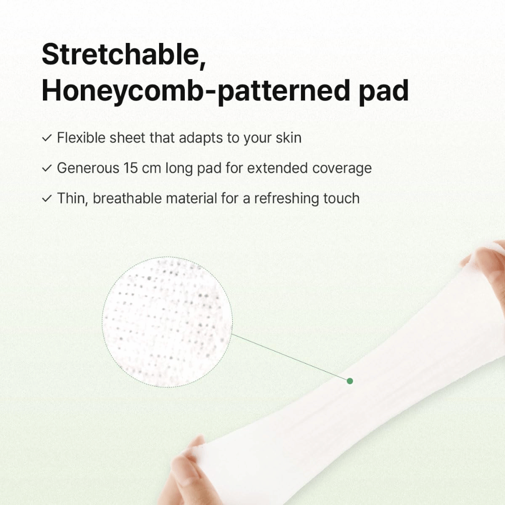 Image – matériau / fonction (élasticité + structure)
Dr. Althea Stretchfit Calming Pad avec une structure alvéolée extensible qui s’adapte à la peau pour une couverture et un confort maximaux.