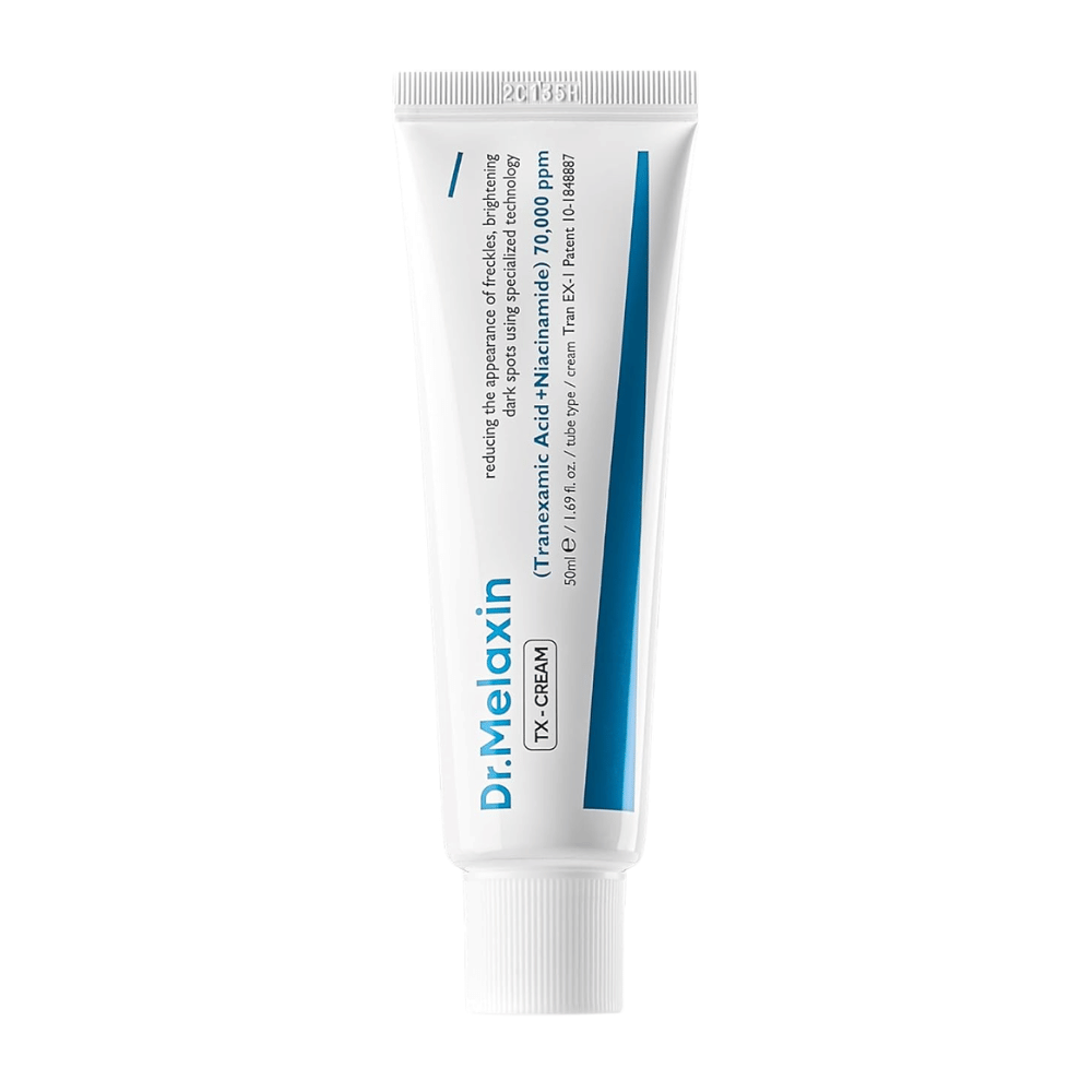 Dr.Melaxin TX Cream avec une forte concentration d’ingrédients actifs qui améliorent l’éclat de la peau et réduisent la pigmentation
