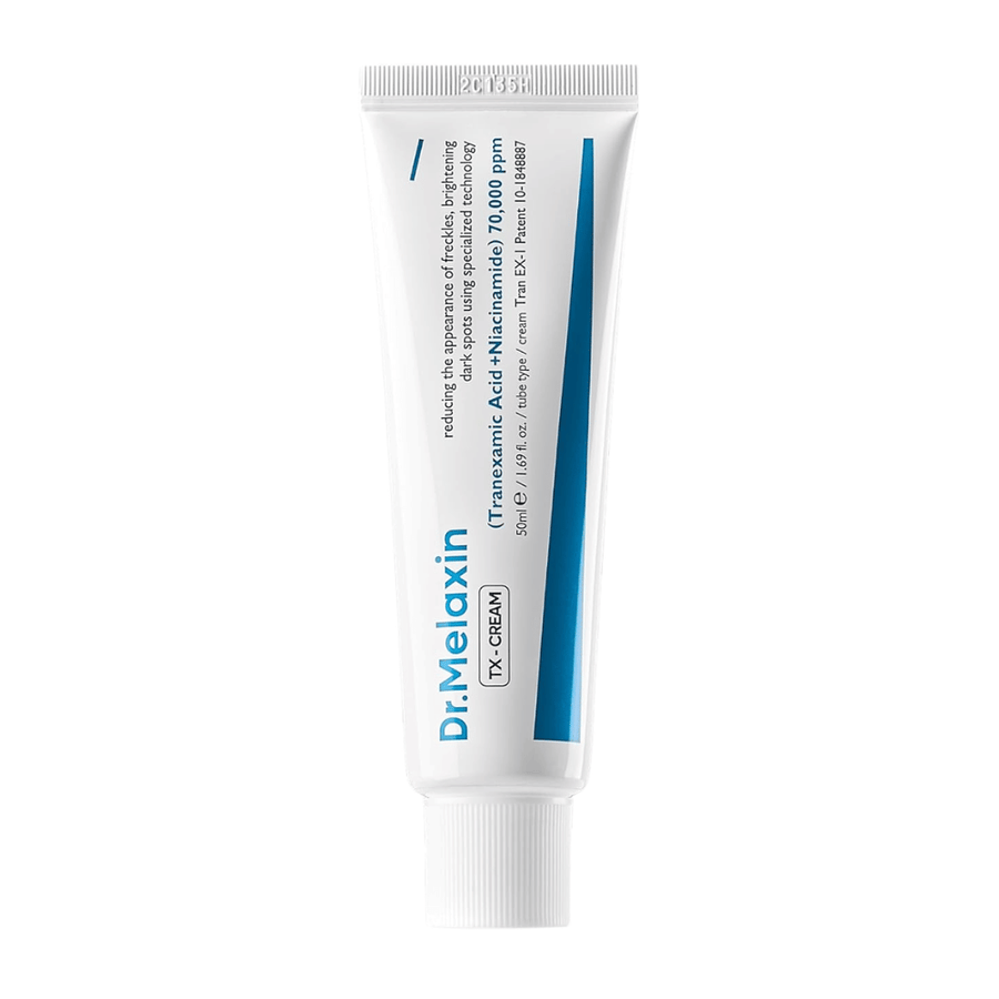 Dr.Melaxin TX Cream avec une forte concentration d’ingrédients actifs qui améliorent l’éclat de la peau et réduisent la pigmentation