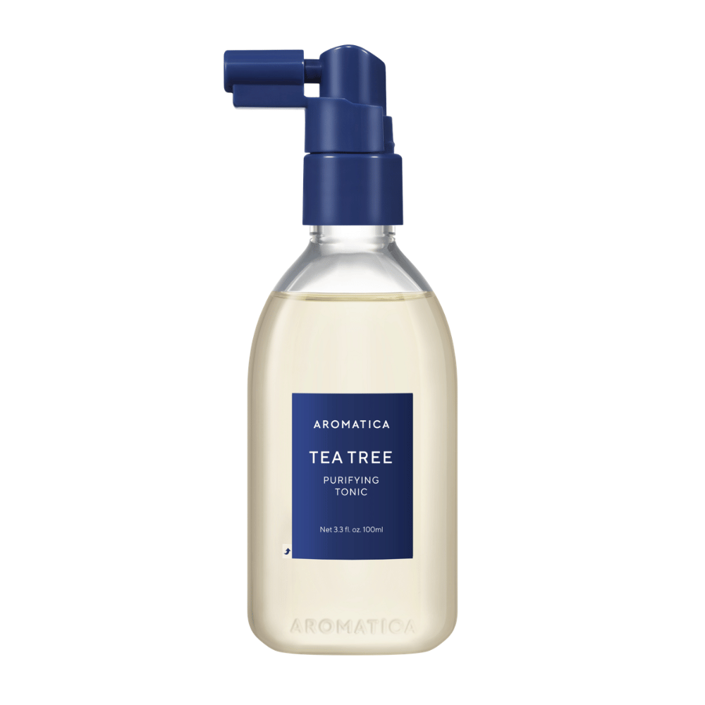 1. AROMATICA Tea Tree Purifying Tonic 100 ml – image du produit de tonique pour cuir chevelu avec pulvérisateur
