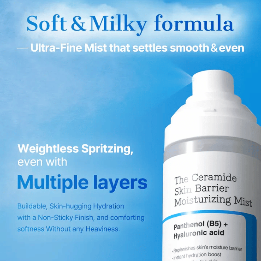 COSRX Ceramide Skin Barrier Mist – formule douce et lactée qui procure une hydratation légère sans coller.