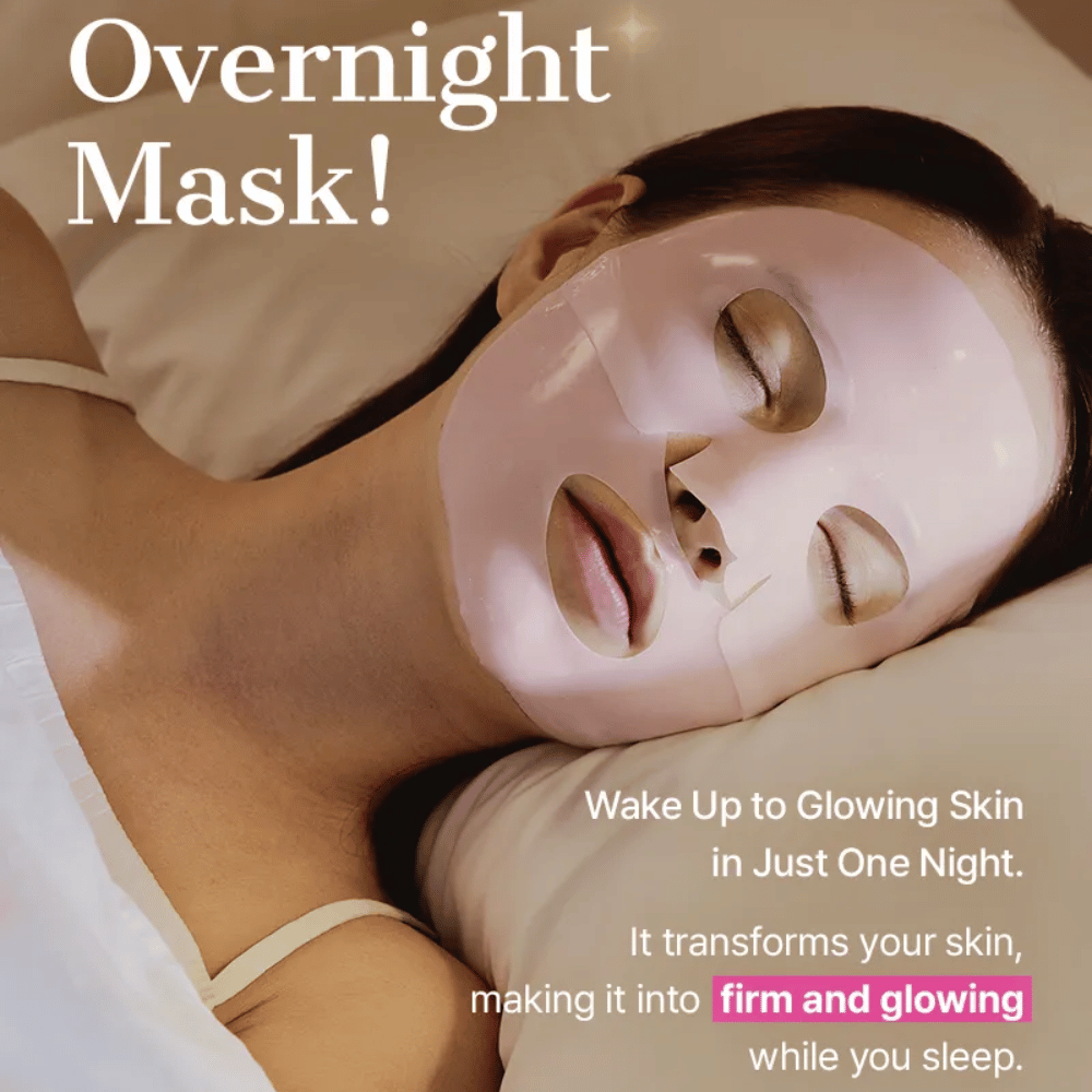 COSRX Peptide Collagen Hydrogel Mask utilisé comme masque de nuit – hydrate, raffermit et donne de l'éclat pendant la nuit.
