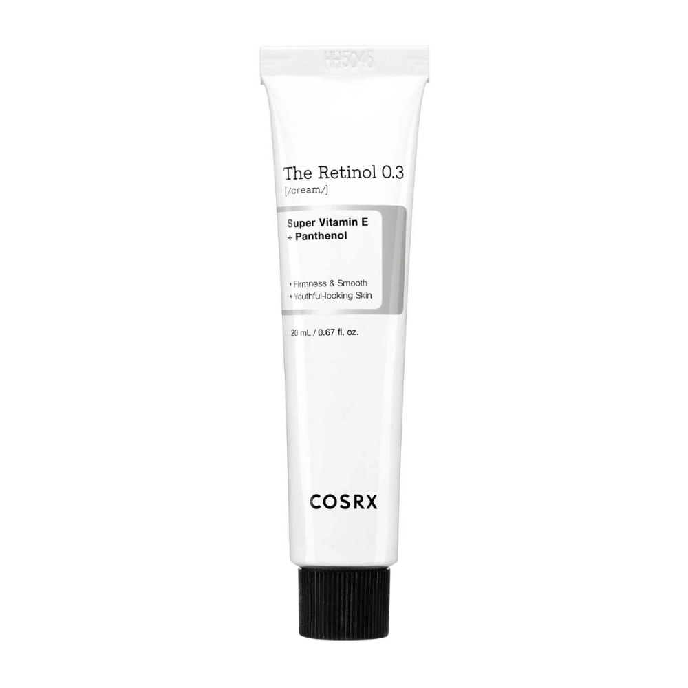 COSRX The Retinol 0.3 Cream contient 0,3% de rétinol pur, ce qui améliore la fermeté de la peau et réduit la visibilité des ridules. Enrichi en super vitamine E et en panthénol, il procure une peau douce et jeune. Une solution parfaite pour ceux qui souhaitent lutter contre les signes de l'âge et hydrater efficacement la peau.
