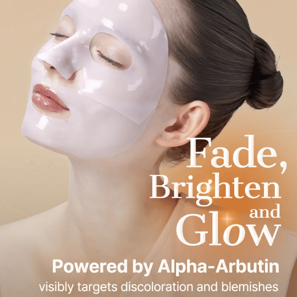 Application de COSRX Alpha-Arbutin Discoloration Care Hydrogel Mask – hydrogel sheet mask qui adhère étroitement et offre un effet maximal contre le teint irrégulier.
