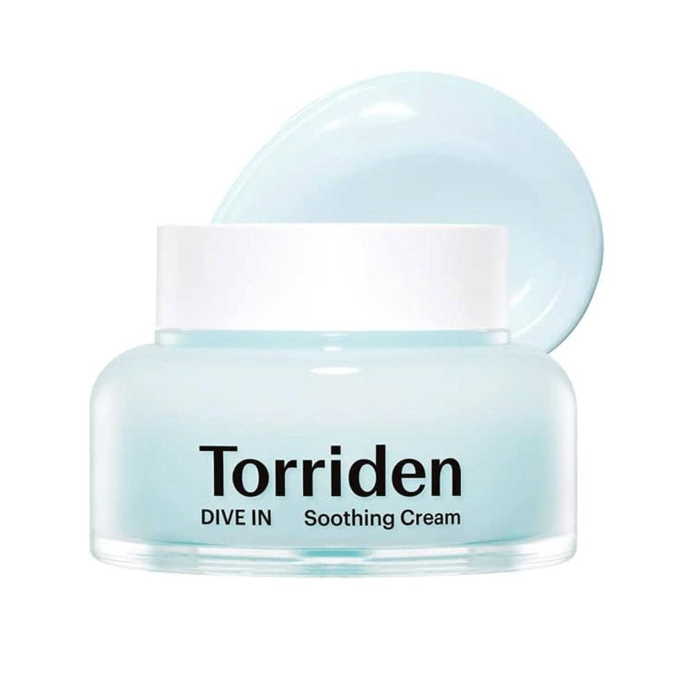 DIVE-IN Low Molecular Hyaluronic Acid Soothing Cream 100ml, de Torriden, offre une hydratation durable à la peau, prévient la sécheresse et maintient son équilibre naturel en humidité.