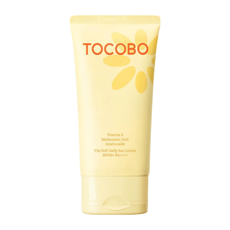 Tocobo Vita Soft Daily Sun Lotion SPF50+ PA++++ crème solaire végane à la vitamine E qui protège la peau et procure une sensation douce et hydratée