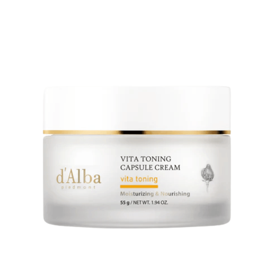 d’Alba Vita Toning Capsule Cream crème visage – crème glow coréenne avec des capsules de vitamines qui aident à hydrater la peau et à donner un teint plus uniforme et éclatant.