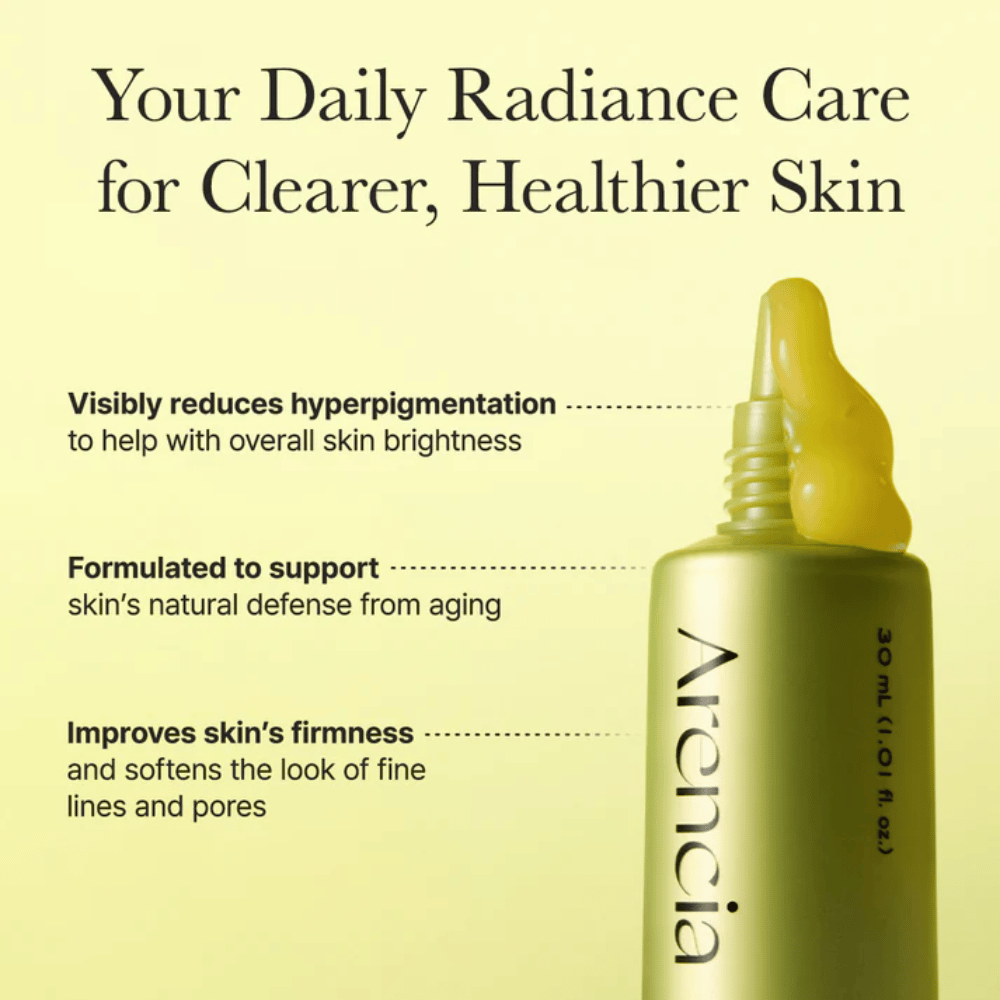 Arencia Vitamin C Booster Shot image d'effet – sérum à la vitamine C qui réduit l'hyperpigmentation, améliore la fermeté de la peau et adoucit les ridules et les pores