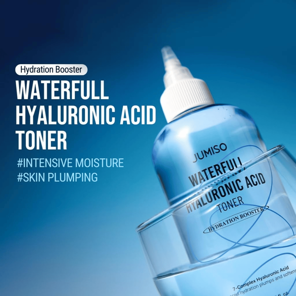 Jumiso Waterfull Hyaluronic Acid Toner visage – toner hydratant coréen pour une hydratation intense et une peau repulpée avec une sensation légère et non collante