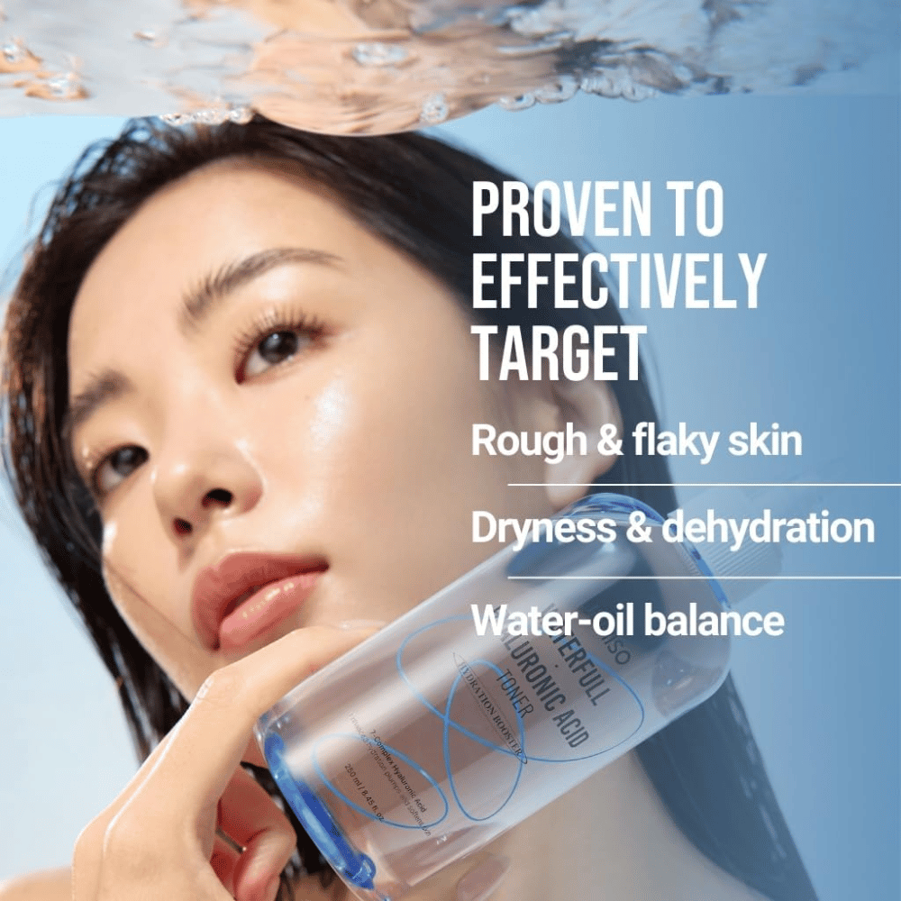 Jumiso Waterfull Hyaluronic Acid Toner visage 250 ml – soin intensif toner hydratant qui combat la sécheresse, la peau squameuse et les niveaux déséquilibrés d'humidité et de sébum