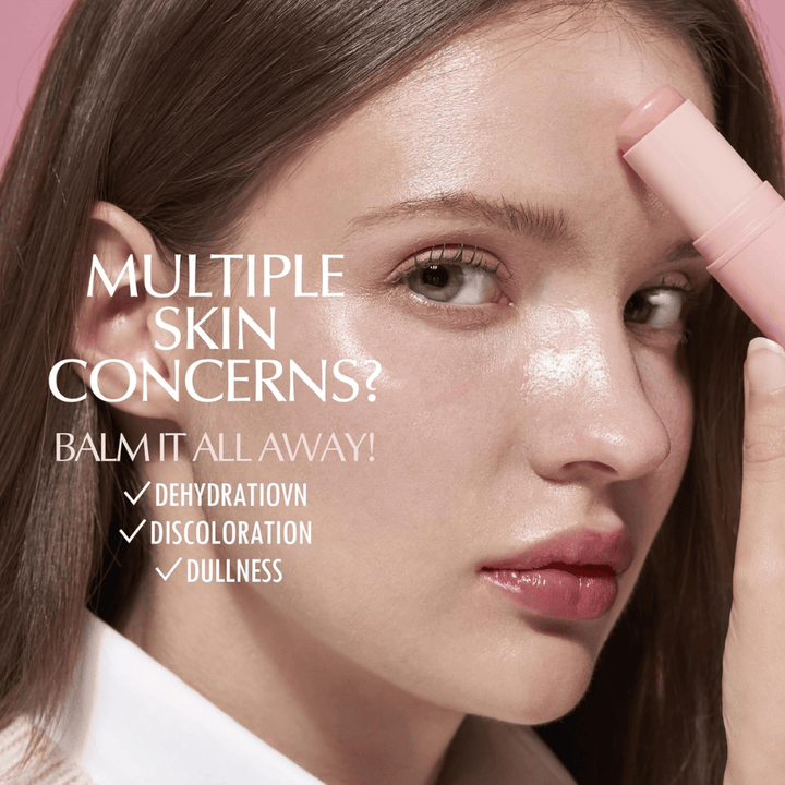 KAHI Wrinkle Bounce Multi Balm s'applique sur le visage pour l'hydratation, l'éclat et une élasticité cutanée améliorée contre la sécheresse et le teint terne.